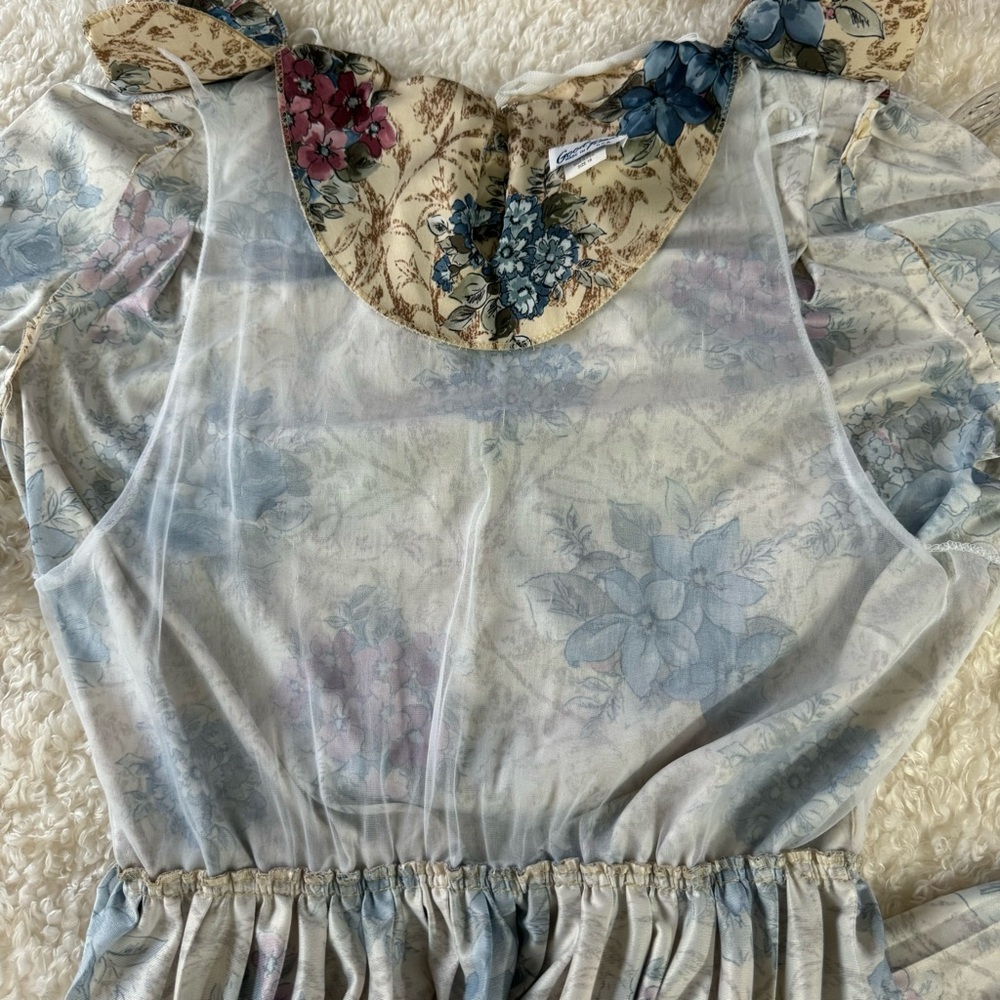 Vintage Good Times 1980’s Floral Dress USA Made Elastic Waist Size 18 - Picture 13 of 16